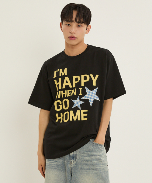 WaiKei（ワイケイ）の「I am HAPPY 半袖Tシャツ ブラック（Tシャツ/カットソー・レディース・その他・0/1/2）」の3枚目の写真