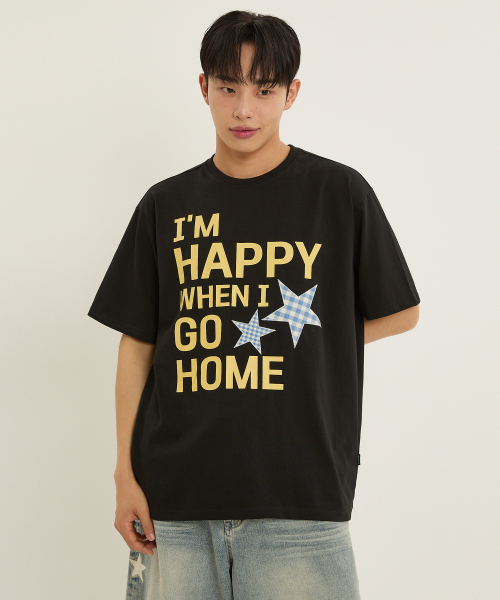 WaiKei（ワイケイ）の「I am HAPPY 半袖Tシャツ ブラック（Tシャツ/カットソー・レディース・その他・0/1/2）」の4枚目の写真