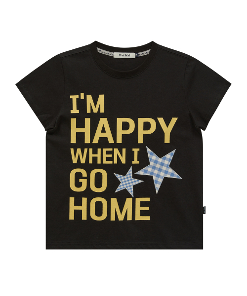 WaiKei（ワイケイ）の「I am HAPPY 半袖Tシャツ ブラック（Tシャツ/カットソー・レディース・その他・0/1/2）」の5枚目の写真
