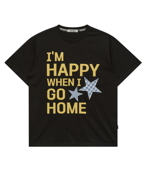 WaiKei（ワイケイ）の「I am HAPPY 半袖Tシャツ ブラック（Tシャツ/カットソー・レディース・その他・0/1/2）」の6枚目の写真
