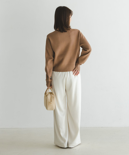 Noble（ノーブル）の「ダブル編みショートカーデ（カーディガン/ボレロ・レディース・ベージュ/キャメル/グレー・FREE）」の4枚目の写真