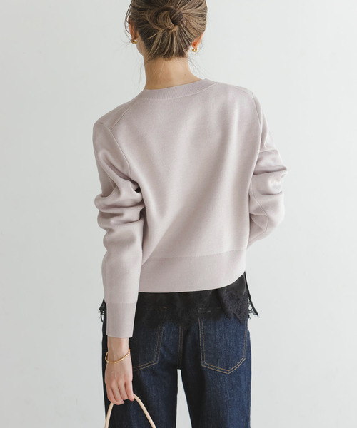 Noble（ノーブル）の「ダブル編みショートカーデ（カーディガン/ボレロ・レディース・ベージュ/キャメル/グレー・FREE）」の12枚目の写真