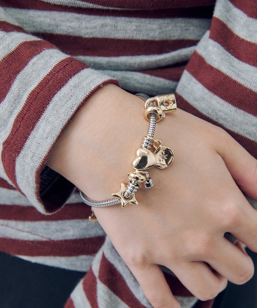 GOLDY（ゴールディ）の「ミックス モチーフ スネーク チェーン ブレスレット（ブレスレット・レディース・シルバー×ゴールド/ゴールド/シルバー・FREE）」の7枚目の写真