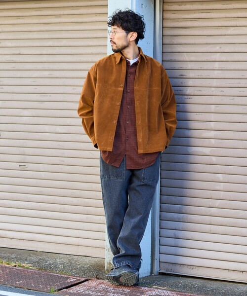 セール】限定展開 ビッグシルエット ベロアレザレット シャツ