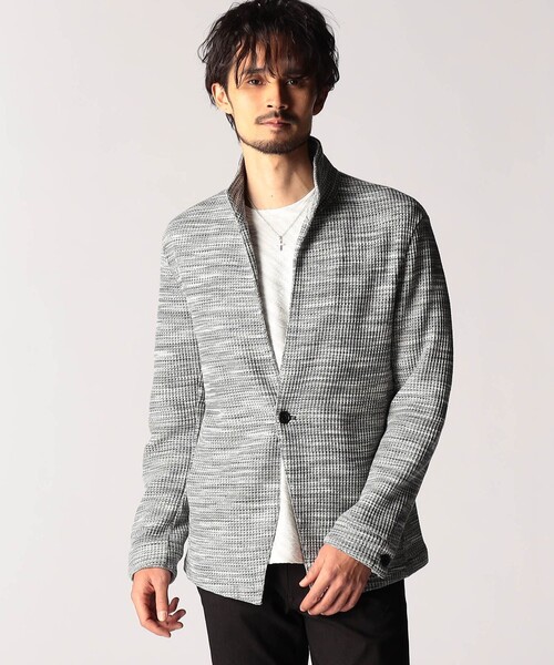 NICOLE CLUB FOR MEN(ニコルクラブフォーメン)の「メランジワッフルカットジャケット(その他アウター・メンズ・ブラック/ブルー/ネイビー/オフホワイト・MEDIUM/LARGE/X-LARGE)」の3枚目の写真