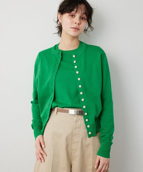 Whim Gazette（ウィムガゼット）の「16Gテンジクカーディガン（カーディガン/ボレロ・レディース・ブラック/ベージュ/グリーン・FREE）」の10枚目の写真