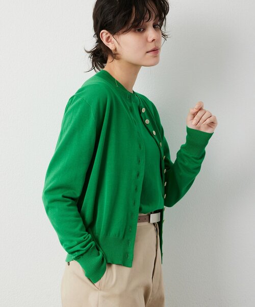 Whim Gazette（ウィムガゼット）の「16Gテンジクカーディガン（カーディガン/ボレロ・レディース・ブラック/ベージュ/グリーン・FREE）」の11枚目の写真