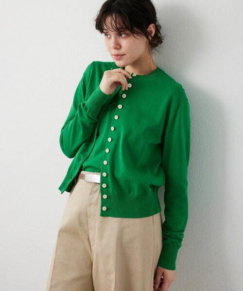 Whim Gazette（ウィムガゼット）の「16Gテンジクカーディガン（カーディガン/ボレロ・レディース・ブラック/ベージュ/グリーン・FREE）」の13枚目の写真