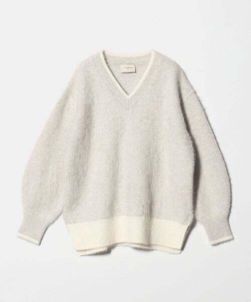 フォックスカシミヤ バイカラー Vネックニット（ニット/セーター