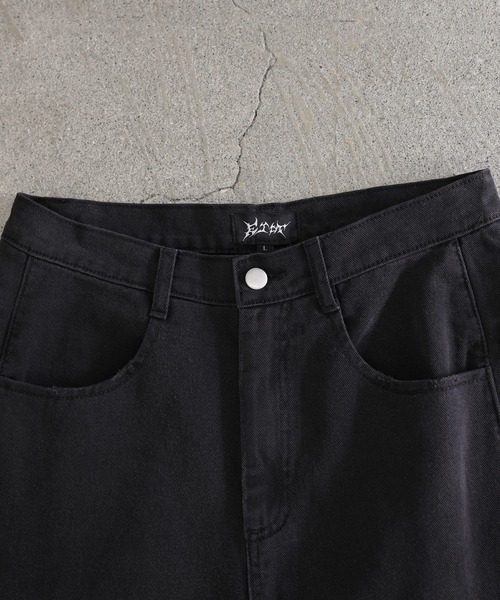 ERAR（エラー）の「【ERAR】【セットアップ対応】ハイダメージナイロンドッキングデザインサイドラインワイドデニムパンツ（デニムパンツ・メンズ・ブラック・S/M/L/XL）」の22枚目の写真