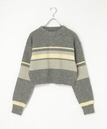 VENCEEXCHANGE | ボーダークロップドプルオーバー(ニット/セーター)