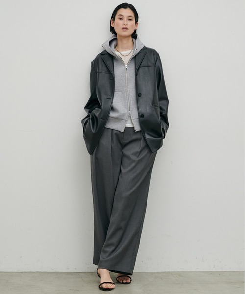 LARUTA（ラルータ）の「【LARUTA】ダンボールフードZIP付きプルオーバー（パーカー・レディース・オフホワイト/グレー/チャコールグレー・FREE）」の20枚目の写真