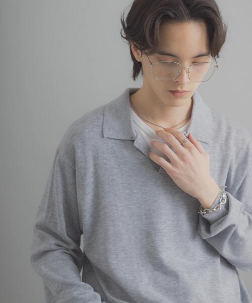 SENSE OF PLACE by URBAN RESEARCH（センスオブプレイスバイアーバンリサーチ）の「『洗濯可』スキッパーロングスリーブニット（ニット/セーター・メンズ・ネイビー/ブラック/ライトグレー・LARGE/MEDIUM）」の6枚目の写真