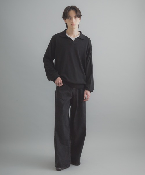 SENSE OF PLACE by URBAN RESEARCH（センスオブプレイスバイアーバンリサーチ）の「スキッパーL/Sニット（ニット/セーター・メンズ・ネイビー/ブラック/ライトグレー・LARGE/MEDIUM）」の9枚目の写真