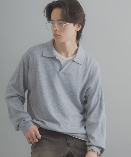 SENSE OF PLACE by URBAN RESEARCH（センスオブプレイスバイアーバンリサーチ）の「スキッパーL/Sニット（ニット/セーター・メンズ・ネイビー/ブラック/ライトグレー・LARGE/MEDIUM）」の13枚目の写真