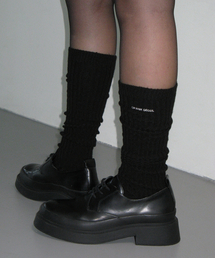 CRANK（クランク）の「ロゴカシミヤニーハイソックス_ブラック（ソックス/靴下）」