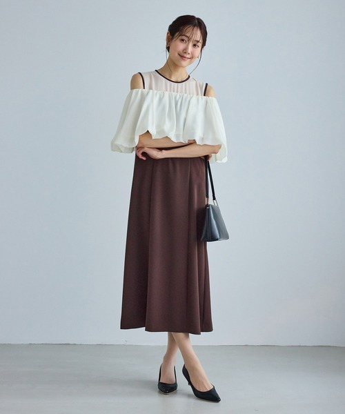 ROPE' PICNIC（ロペピクニック）の「【Mon E’toile/モンエトワール】バルーンビスチェセットワンピース/マルチWAY（ドレス・レディース・ベージュ/ダークブラウン/チャコールグレー・M/S）」の3枚目の写真