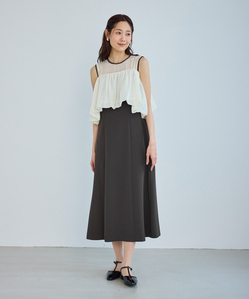 ROPE' PICNIC（ロペピクニック）の「【Mon E’toile/モンエトワール】バルーンビスチェセットワンピース/マルチWAY（ドレス・レディース・ベージュ/ダークブラウン/チャコールグレー・M/S）」の2枚目の写真