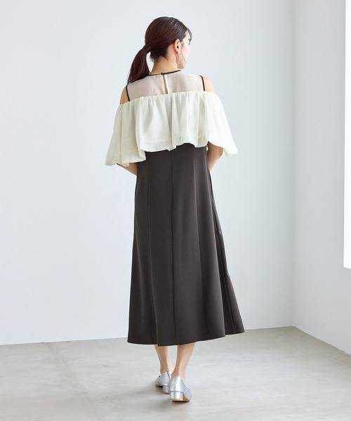ROPE' PICNIC（ロペピクニック）の「【Mon E’toile/モンエトワール】バルーンビスチェセットワンピース/マルチWAY（ドレス・レディース・ベージュ/ダークブラウン/チャコールグレー・M/S）」の4枚目の写真