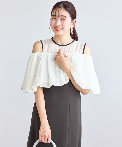 ROPE' PICNIC（ロペピクニック）の「【Mon E’toile/モンエトワール】バルーンビスチェセットワンピース/マルチWAY（ドレス・レディース・ベージュ/ダークブラウン/チャコールグレー・M/S）」の5枚目の写真