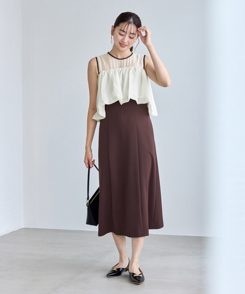 ROPE' PICNIC（ロペピクニック）の「【Mon E’toile/モンエトワール】バルーンビスチェセットワンピース/マルチWAY（ドレス・レディース・ベージュ/ダークブラウン/チャコールグレー・M/S）」の10枚目の写真