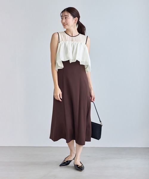 ROPE' PICNIC（ロペピクニック）の「【Mon E’toile/モンエトワール】バルーンビスチェセットワンピース/マルチWAY（ドレス・レディース・ベージュ/ダークブラウン/チャコールグレー・M/S）」の11枚目の写真