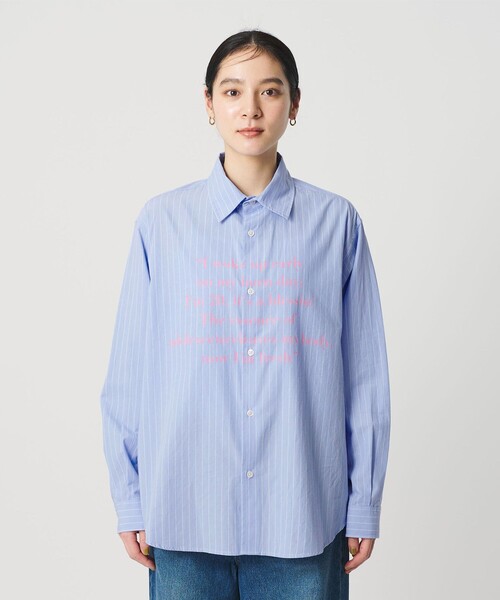 robelite&amp;CO. / ローベリイテアンドシーオー | × L'Appartement Wide Stripe Shirt ワイド ストライプ シャツ | 38 | ネイビー/ホワイト | レディース UNISEX 2WAYストライプシャツ – BUNNY APARTMENT