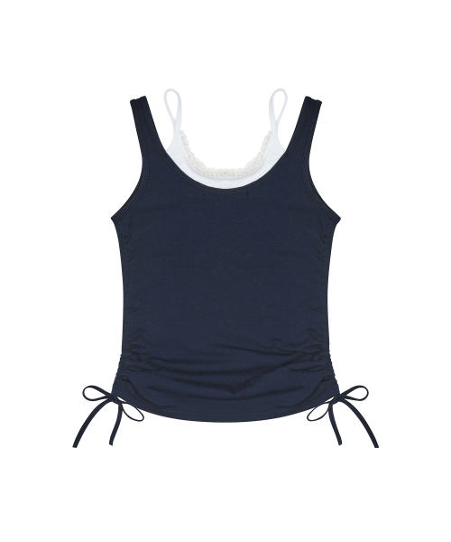 LUVISTRUE(ラヴイズトゥルー)の「SM LAYERED LACE SLEEVELESS(NAVY)(Tシャツ/カットソー・レディース・その他・FREE)」の3枚目の写真