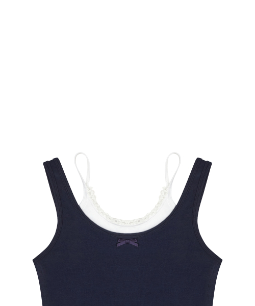 LUVISTRUE(ラヴイズトゥルー)の「SM LAYERED LACE SLEEVELESS(NAVY)(Tシャツ/カットソー・レディース・その他・FREE)」の4枚目の写真