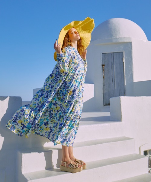 manana suerte(マニャーナスエルテ)の「マヨルカティアードワンピース(ワンピース・レディース・ブラック/ホワイト・FREE)」の1枚目の写真