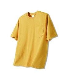 ベーシッククルーネックポケット半袖Tシャツマスタード