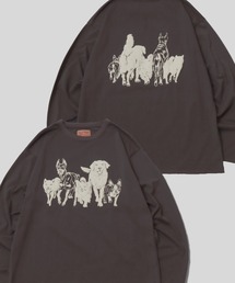 SITRY(�V�g���[)��Cat �� Dog Print T-Shirt/�A�j�}�� �L���� ���A�v�����g �I�[�o�[�T�C�Y ����T�V���c ����T ���f�B�[�X �����Y(T�V���c/�J�b�g�\�[)