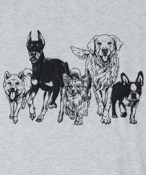 SITRY（シトリー）の「Cat ＆ Dog Print T-Shirt/アニマル 猫＆犬 発泡プリント オーバーサイズ 長袖Tシャツ ロンT レディース メンズ（Tシャツ/カットソー・メンズ・ベージュ系その他/ブラック/ブラック系その他/ホワイト系その他/ホワイト/グレー系その他/チャコール/オートミール・LL/L/M）」の17枚目の写真