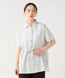 BEAMS HEART | 麻混 ウエスト ドロスト シャツ(シャツ/ブラウス)