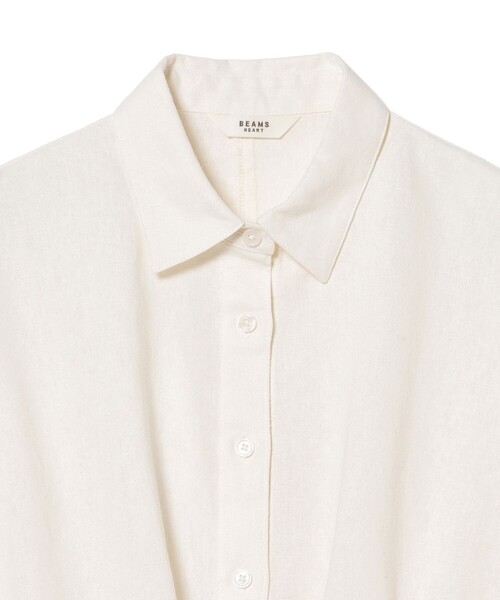 BEAMS HEART(ビームスハート)の「麻混 ウエスト ドロスト シャツ(シャツ/ブラウス・レディース・その他/オフホワイト/レッド・FREE)」の9枚目の写真