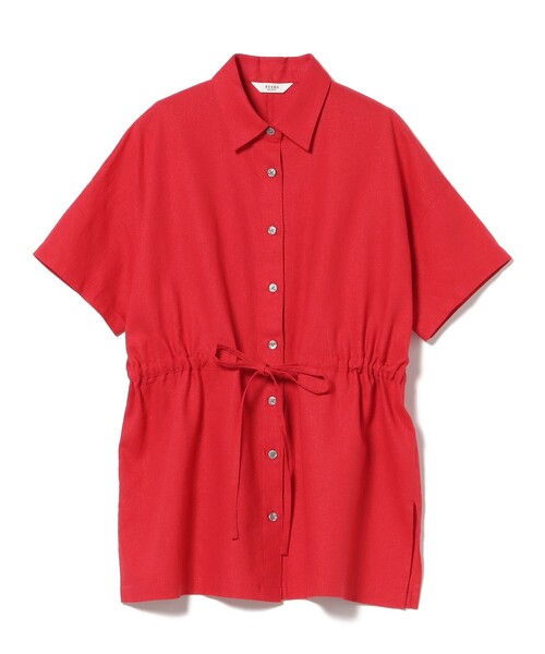 BEAMS HEART(ビームスハート)の「麻混 ウエスト ドロスト シャツ(シャツ/ブラウス・レディース・その他/オフホワイト/レッド・FREE)」の13枚目の写真