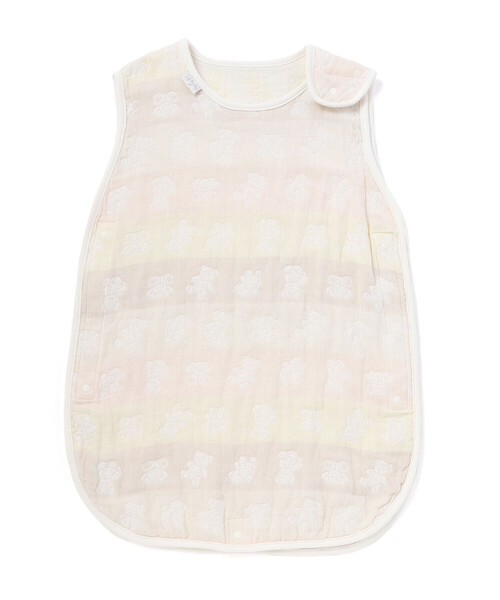 SLAP SLIP BABY（スラップスリップベビー）の「【お揃い】コットンクマ木馬総柄3重ガーゼスリーパーベビー（ベビーパジャマ/スリーパー・キッズ・イエロー系その他・FREE）」の2枚目の写真