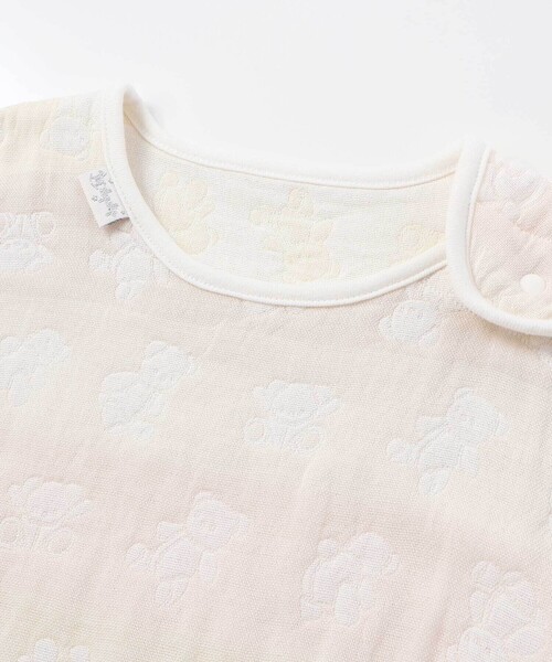 SLAP SLIP BABY（スラップスリップベビー）の「【お揃い】コットンクマ木馬総柄3重ガーゼスリーパーベビー（ベビーパジャマ/スリーパー・キッズ・イエロー系その他・FREE）」の4枚目の写真