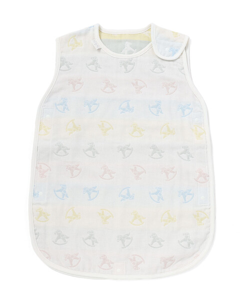 SLAP SLIP BABY（スラップスリップベビー）の「【お揃い】コットンクマ木馬総柄3重ガーゼスリーパーベビー（ベビーパジャマ/スリーパー・キッズ・イエロー系その他・FREE）」の11枚目の写真