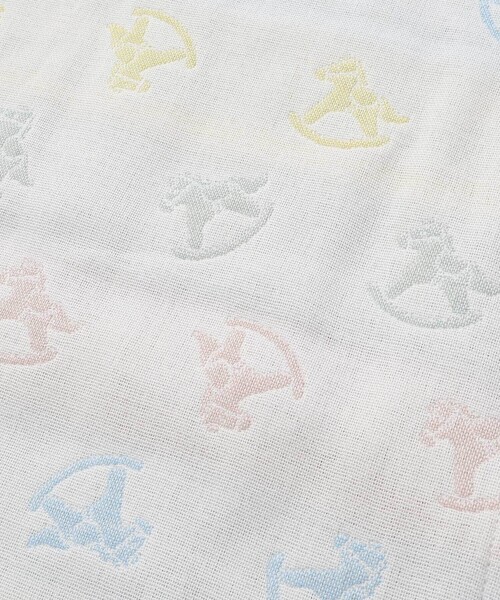 SLAP SLIP BABY（スラップスリップベビー）の「【お揃い】コットンクマ木馬総柄3重ガーゼスリーパーベビー（ベビーパジャマ/スリーパー・キッズ・イエロー系その他・FREE）」の13枚目の写真