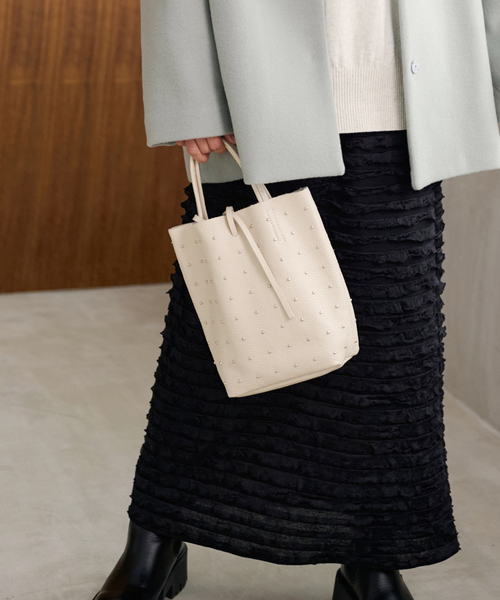 MARLON FIRENZE（マーロンフィレンツェ）の「《追加7》［26SS新作］【MARLON FIRENZE/マルロン】MARLON SHOPPER MINI STUDS（ショルダーバッグ・レディース・アイボリー/ブラック/ブラウン・FREE）」の12枚目の写真