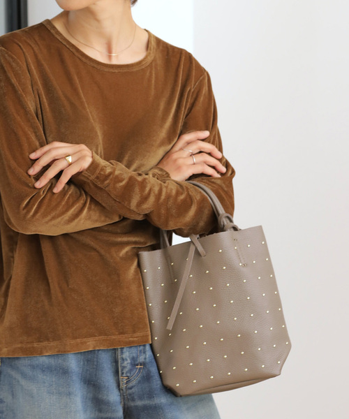 MARLON FIRENZE（マーロンフィレンツェ）の「《追加7》［26SS新作］【MARLON FIRENZE/マルロン】MARLON SHOPPER MINI STUDS（ショルダーバッグ・レディース・アイボリー/ブラック/ブラウン・FREE）」の15枚目の写真