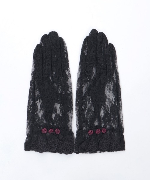 axes femme（アクシーズファム）の「巻きバラレースグローブ（手袋・レディース・ブラック/ホワイト・FREE）」の8枚目の写真
