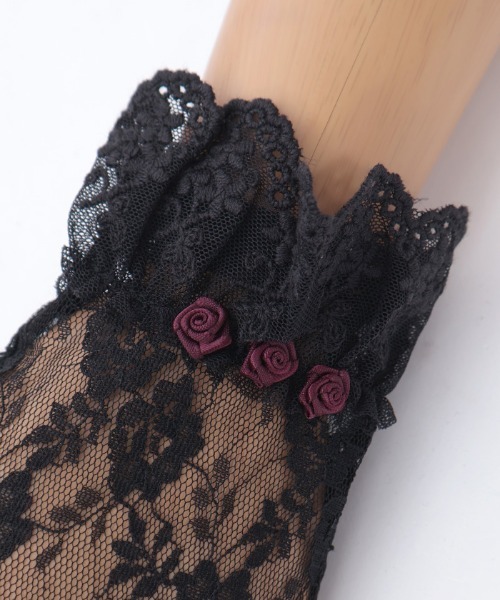 axes femme（アクシーズファム）の「巻きバラレースグローブ（手袋・レディース・ブラック/ホワイト・FREE）」の14枚目の写真