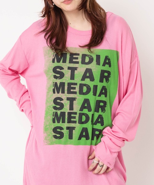 RNA(アールエヌエー)の「M2625 SnagダメージロンT(Tシャツ/カットソー・レディース・サックスブルー/ホワイト/ピンク・MEDIUM)」の3枚目の写真
