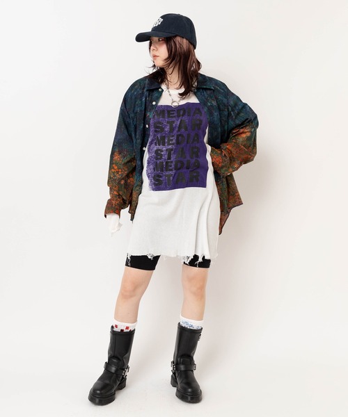 RNA(アールエヌエー)の「M2625 SnagダメージロンT(Tシャツ/カットソー・レディース・サックスブルー/ホワイト/ピンク・MEDIUM)」の8枚目の写真