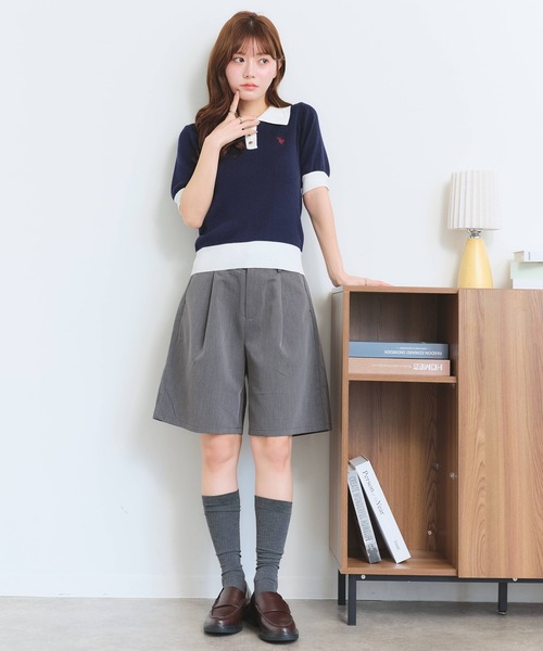 U.S. POLO ASSN.(ユーエスポロアッスン)の「【U.S. POLO ASSN./ユーエスポロアッスン】刺繍 バイカラー 半袖 ポロニット サマーニット(ポロシャツ・レディース・オフホワイト/グリーン系/ベージュ/ブラック系/ネイビー・M/L/LL)」の22枚目の写真
