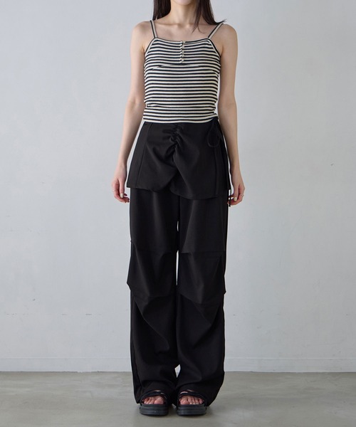 CHAN ME(チャンミ)の「ボーダーキャミソール(キャミソール・レディース・グレー/ブラック・X-LARGE/LARGE/MEDIUM)」の7枚目の写真