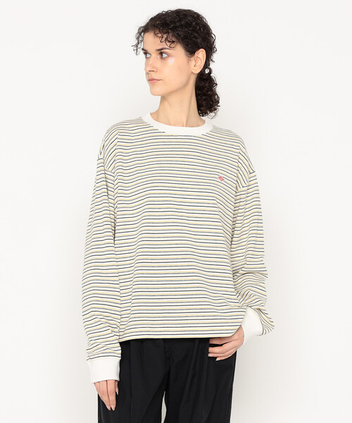 DANTON（ダントン）の「Women's Long Sleeve T-shirt Stripe（Tシャツ/カットソー・レディース・ブラック系その他/ブルー系その他5/ホワイト系その他5/イエロー系その他/レッド系その他/ベージュ系その他/ブルー系その他・M/XS/S）」の6枚目の写真