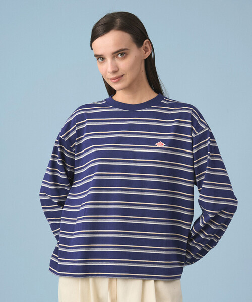 DANTON（ダントン）の「Women's Long Sleeve T-shirt Stripe（Tシャツ/カットソー・レディース・ブラック系その他/ブルー系その他5/ホワイト系その他5/イエロー系その他/レッド系その他/ベージュ系その他/ブルー系その他・M/XS/S）」の9枚目の写真